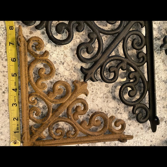 Antique Vintage cast Iron solid shelf brac… - Picture 7 of 12